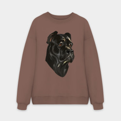 Мужской свитшот oversize без начеса хлопок Портрет Кане-корсо