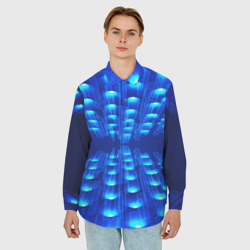 Мужская рубашка oversize 3D Glowing spotlights - фото 2