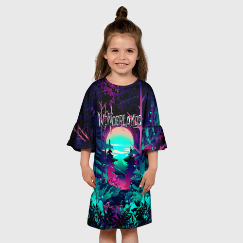 Детское платье 3D WONDERLANDS  Легендарный Лес, цвет 3D печать - фото 4