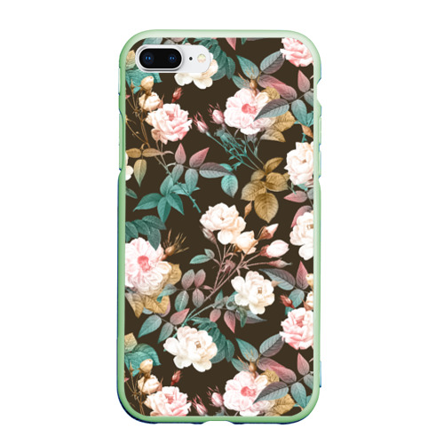 Чехол для iPhone 7Plus/8 Plus матовый с принтом Цветы Розы Садовые, вид спереди #2
