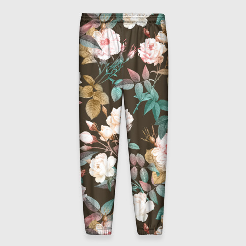 Мужские брюки 3D с принтом Цветы Розы Садовые, вид сзади #1
