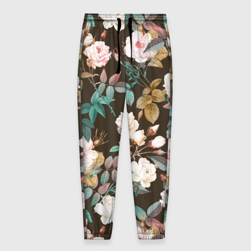 Мужские брюки 3D с принтом Цветы Розы Садовые, вид спереди #2