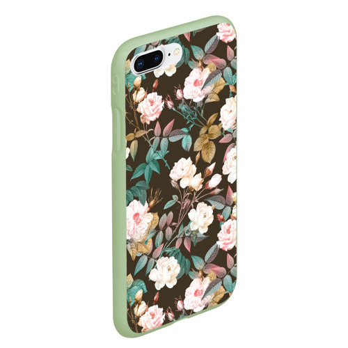 Чехол для iPhone 7Plus/8 Plus матовый с принтом Цветы Розы Садовые, вид сбоку #3