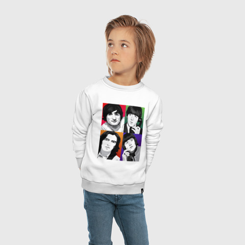 Детский свитшот хлопок с принтом The Beatles Портреты арт, вид сбоку #3
