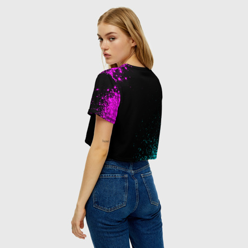 Женская футболка Crop-top 3D Made In June 1978 Retro Neon, цвет 3D печать - фото 5