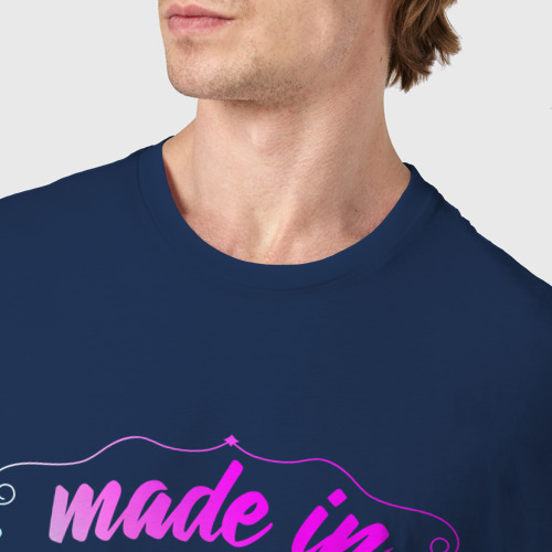 Мужская футболка хлопок Made in 1986, цвет темно-синий - фото 6
