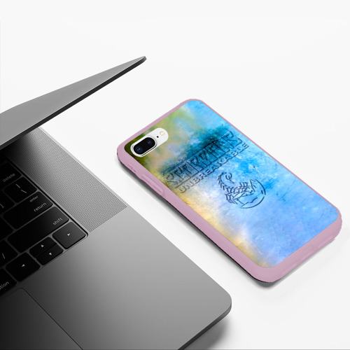 Чехол для iPhone 7Plus/8 Plus матовый Unbreakable - Scorpions, цвет розовый - фото 5