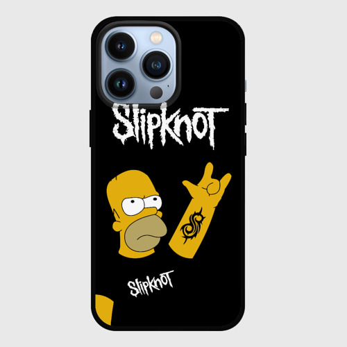 Чехол для iPhone 13 Pro Slipknot Гомер Рокер, Simpsons
