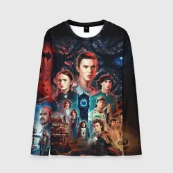 Мужской лонгслив 3D Очень странные дела 4 Stranger things