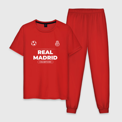 Мужская пижама хлопок с принтом Real Madrid Форма Чемпионов, вид спереди #2