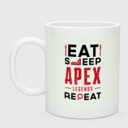 Кружка керамическая Надпись: Eat Sleep Apex Legends Repeat