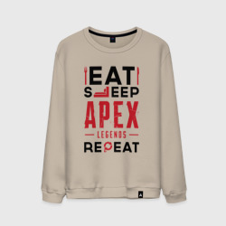 Мужской свитшот хлопок Надпись: Eat Sleep Apex Legends Repeat