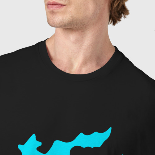 Мужская футболка хлопок Символ Final Fantasy в неоновых цветах, цвет черный - фото 6