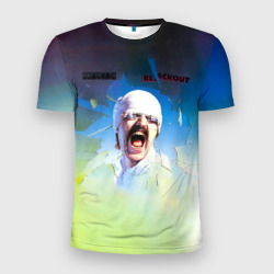 Мужская футболка 3D Slim Blackout - Scorpions