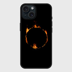 Чехол силиконовый для Apple iPhone 15 матовый Знак тьмы из Dark Souls