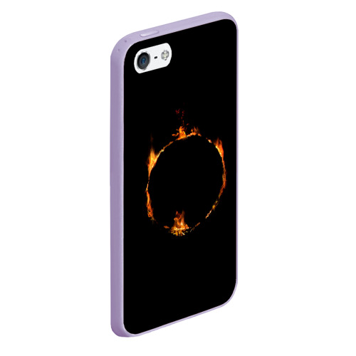 Чехол для iPhone 5/5S матовый Знак тьмы из Dark Souls, цвет светло-сиреневый - фото 3