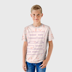Детская футболка 3D Имя Вера по-вертикали с розовым фоном - фото 2