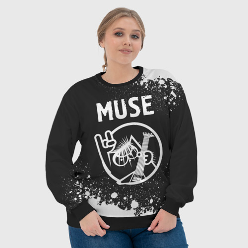 Женский свитшот 3D Muse + кот + Брызги, цвет 3D печать - фото 6