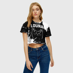 Женская футболка Crop-top 3D Группа Louna и Рок Кот - фото 2