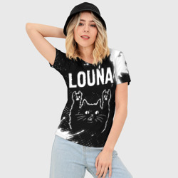 Женская футболка 3D Slim Группа Louna и Рок Кот - фото 2