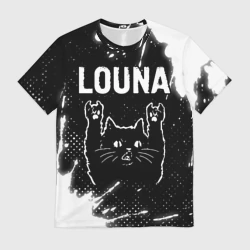 Мужская футболка 3D Группа Louna и Рок Кот