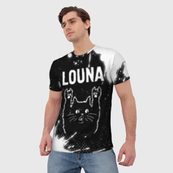Мужская футболка 3D Группа Louna и Рок Кот - фото 2