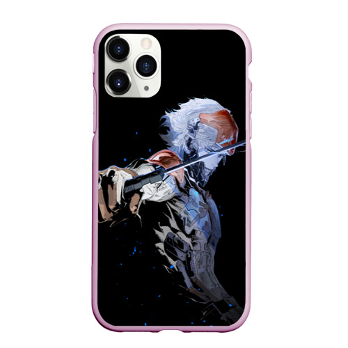 Чехол для iPhone 11 Pro Max матовый Metal gear Rising Райден с мечом, цвет розовый