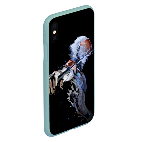 Чехол для iPhone XS Max матовый Metal gear Rising Райден с мечом, цвет мятный - фото 3