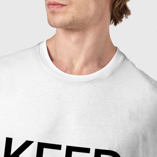 Мужская футболка хлопок Keep calm Zarechny (Заречный), цвет белый - фото 6