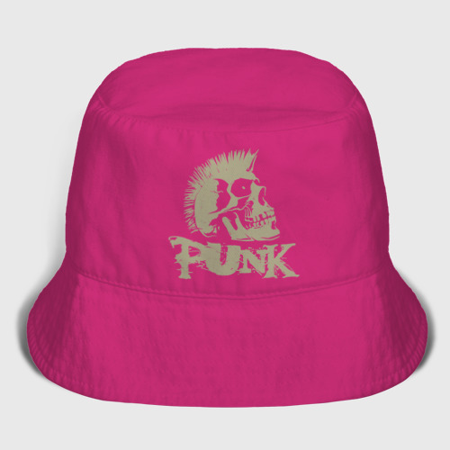 Женская панама хлопок Punk Skull, цвет ярко-розовый