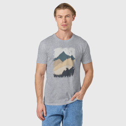 Мужская футболка хлопок Две медведя на скале - фото 2