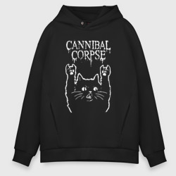 Мужское худи Oversize хлопок Cannibal Corpse Рок кот