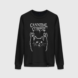 Женский свитшот хлопок Cannibal Corpse Рок кот