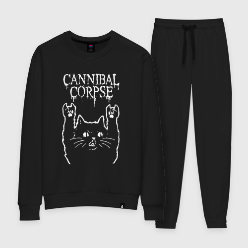 Женский костюм хлопок Cannibal Corpse Рок кот, цвет черный