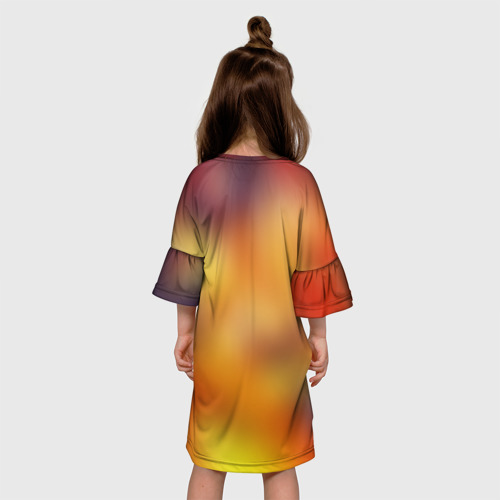 Детское платье 3D с принтом Клинок, рассекающий демонов / Demon Slayer, вид сзади #2