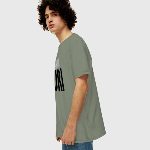 Мужская футболка хлопок Oversize с принтом Unreal Yuri / Нереальный Юрий, вид сбоку #3