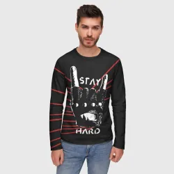 Мужской лонгслив 3D Stay hard - фото 2