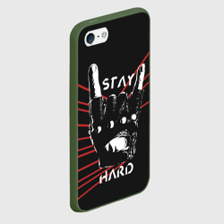 Чехол для iPhone 5/5S матовый Stay hard - фото 2