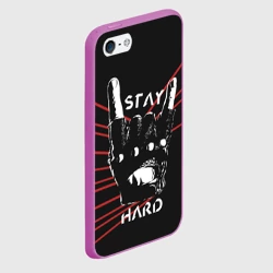Чехол для iPhone 5/5S матовый Stay hard - фото 2