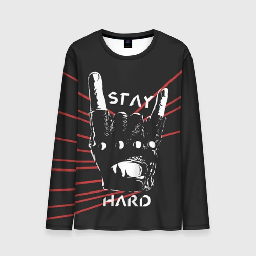 Мужской лонгслив 3D Stay hard