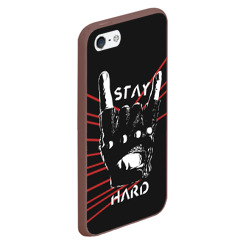 Чехол для iPhone 5/5S матовый Stay hard - фото 2