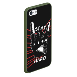 Чехол для iPhone 5/5S матовый Stay hard - фото 2