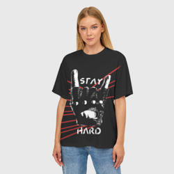 Женская футболка oversize 3D Stay hard - фото 2