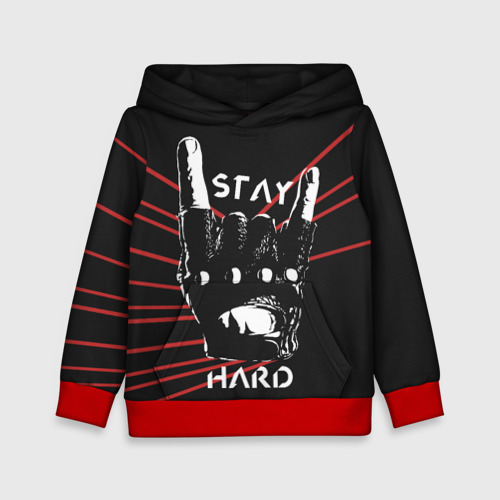 Детская толстовка 3D Stay hard, цвет красный