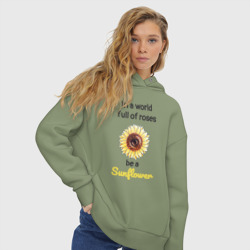 Женское худи Oversize хлопок Be a Sunflower - фото 2