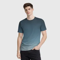 Мужская футболка 3D Gradient shades of blue - фото 2