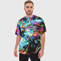 Мужская футболка oversize 3D Красочный космос - фото 2