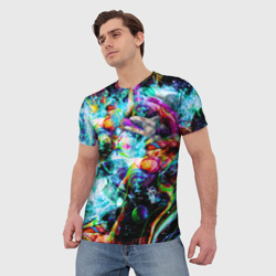 Мужская футболка 3D Красочный космос - фото 2