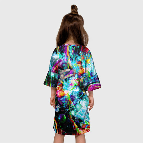 Детское платье 3D Красочный космос, цвет 3D печать - фото 5