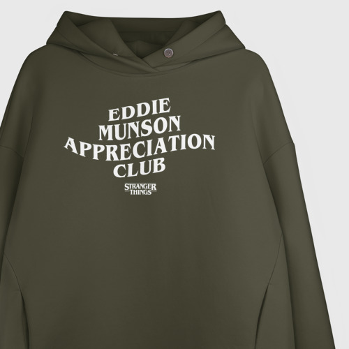 Женское худи Oversize хлопок Eddie Munson Appreciation Club, цвет хаки - фото 3